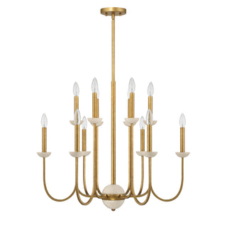 Oakhurst 12 Light Chandelier in Antique Gold