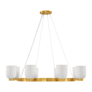 Isla Blanca Eight Light Chandelier in Warm Brass