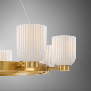 Isla Blanca Eight Light Chandelier in Warm Brass