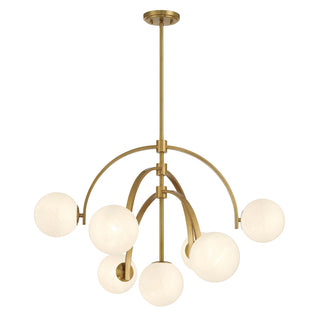 Marias Seven Light Chandelier in Warm Brass