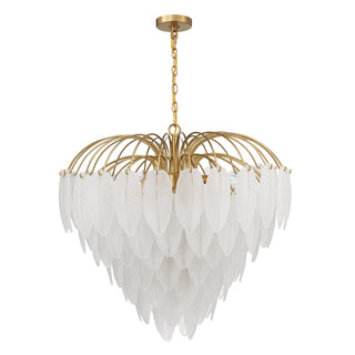 Boa Nine Light Chandelier in Warm Brass