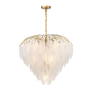 Boa Nine Light Chandelier in Warm Brass