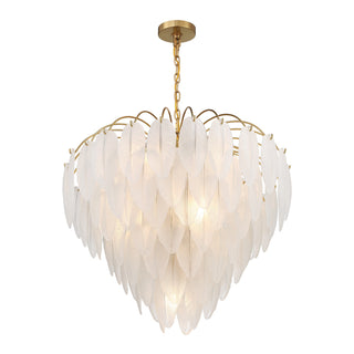 Boa Nine Light Chandelier in Warm Brass