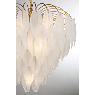 Boa Nine Light Chandelier in Warm Brass