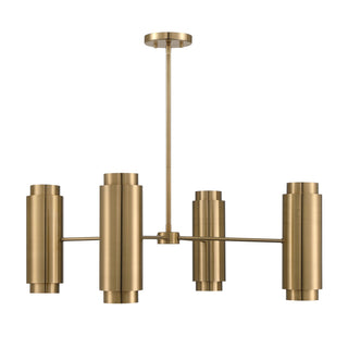 Lio Eight Light Chandelier in Noble Brass