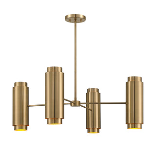 Lio Eight Light Chandelier in Noble Brass