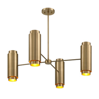 Lio Eight Light Chandelier in Noble Brass