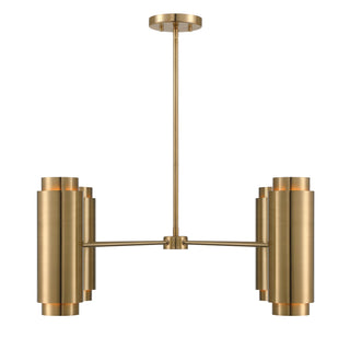 Lio Eight Light Chandelier in Noble Brass