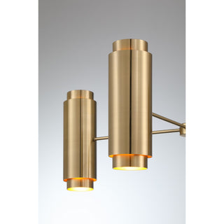 Lio Eight Light Chandelier in Noble Brass