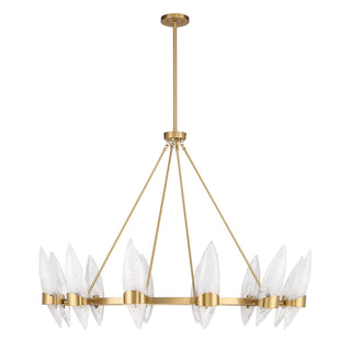 Nouvel 12 Light Chandelier in Warm Brass