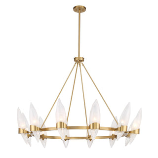 Nouvel 12 Light Chandelier in Warm Brass