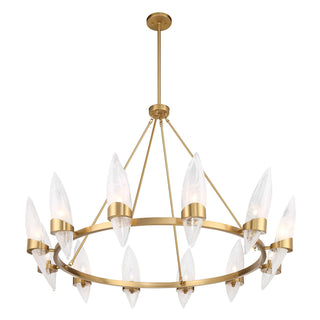 Nouvel 12 Light Chandelier in Warm Brass