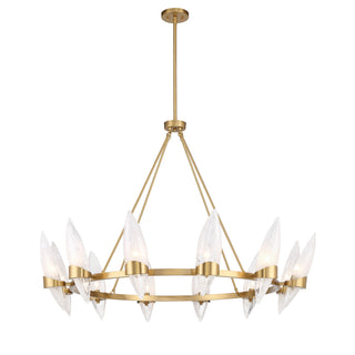 Nouvel 12 Light Chandelier in Warm Brass