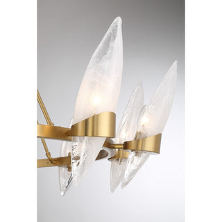 Nouvel 12 Light Chandelier in Warm Brass