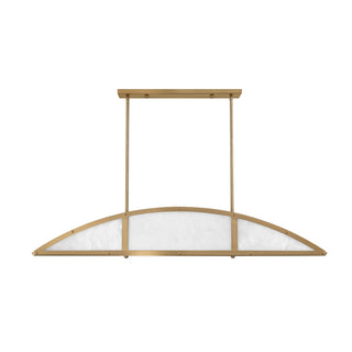 Legacy Four Light Linear Chandelier in Warm Brass
