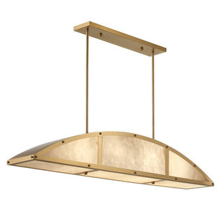 Legacy Four Light Linear Chandelier in Warm Brass