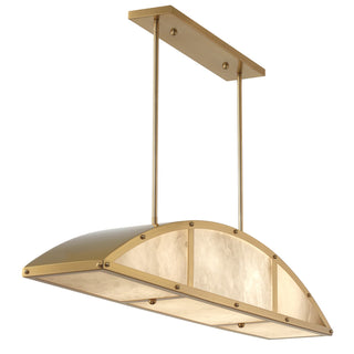 Legacy Four Light Linear Chandelier in Warm Brass