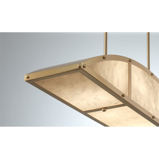 Legacy Four Light Linear Chandelier in Warm Brass