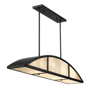 Legacy Four Light Linear Chandelier in Matte Black