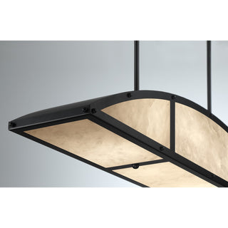Legacy Four Light Linear Chandelier in Matte Black