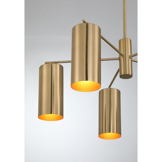 Lio Five Light Chandelier in Noble Brass