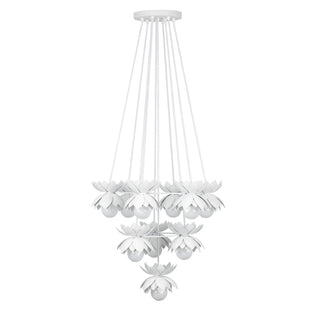 Pacha Ten Light Chandelier in White Cashmere