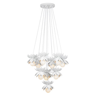 Pacha Ten Light Chandelier in White Cashmere