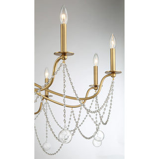 Mariposa Ten Light Chandelier in Warm Brass