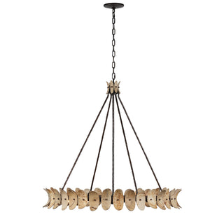 Monarch Eight Light Chandelier in Champagne Mist with Coconut Shell