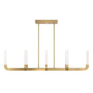 Del Mar LED Linear Chandelier in Warm Brass