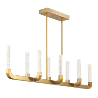 Del Mar LED Linear Chandelier in Warm Brass