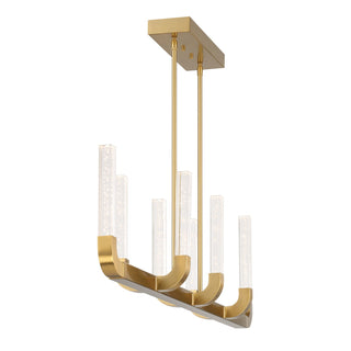 Del Mar LED Linear Chandelier in Warm Brass