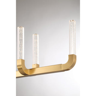 Del Mar LED Linear Chandelier in Warm Brass