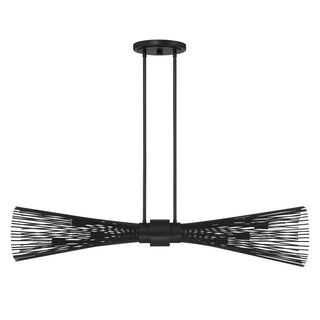 Longfellow Six Light Linear Chandelier in Matte Black