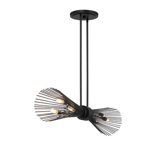 Longfellow Six Light Linear Chandelier in Matte Black