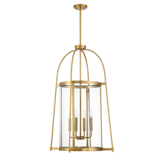 Rosedale Four Light Pendant in Warm Brass