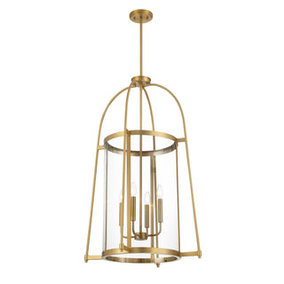 Rosedale Four Light Pendant in Warm Brass