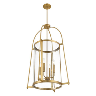 Rosedale Four Light Pendant in Warm Brass