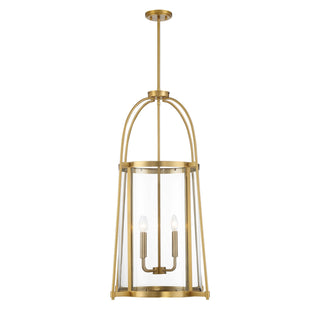 Rosedale Four Light Pendant in Warm Brass