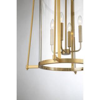 Rosedale Four Light Pendant in Warm Brass