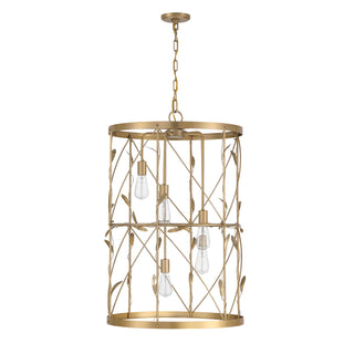 Lexington Five Light Pendant in Burnished Brass