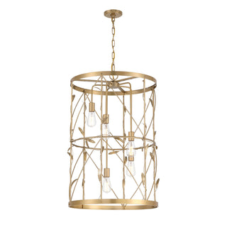 Lexington Five Light Pendant in Burnished Brass