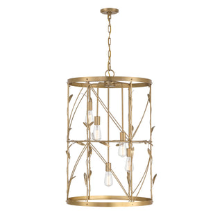 Lexington Five Light Pendant in Burnished Brass