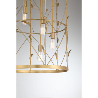 Lexington Five Light Pendant in Burnished Brass