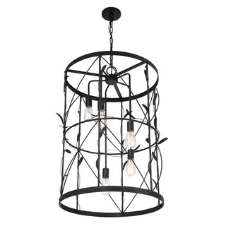 Lexington Five Light Pendant in Matte Black
