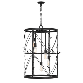 Lexington Five Light Pendant in Matte Black