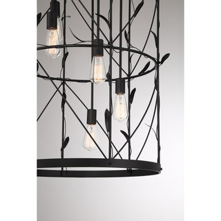 Lexington Five Light Pendant in Matte Black