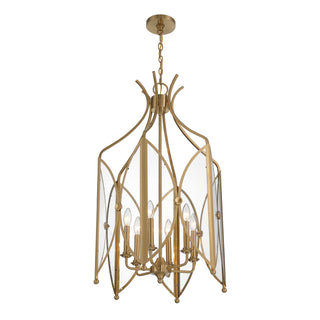 Enclave Six Light Pendant in Noble Brass
