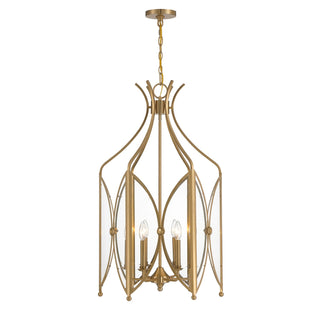 Enclave Six Light Pendant in Noble Brass