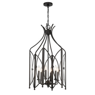 Enclave Six Light Pendant in Black Tourmaline